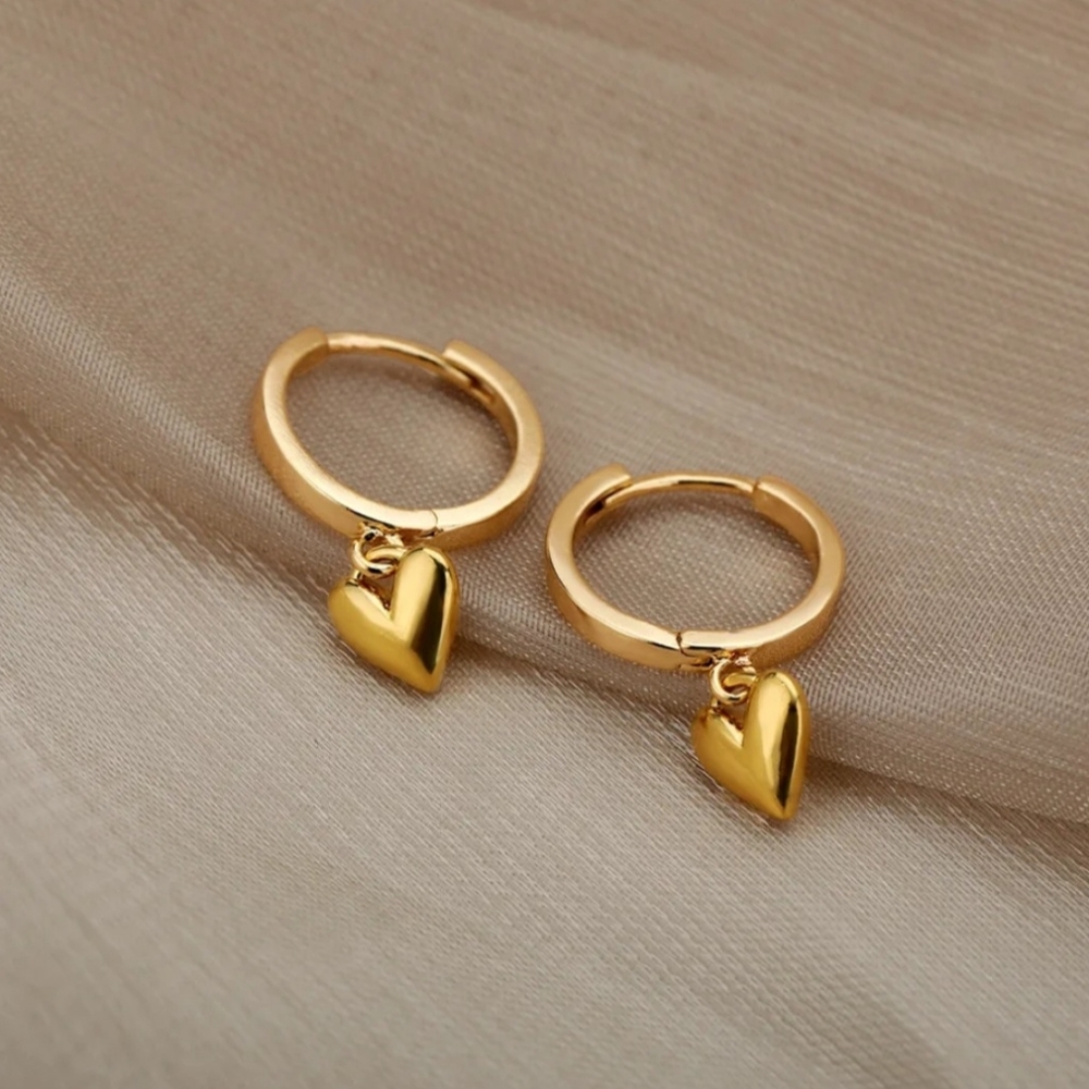 18K Gold Plate STAINLESS STEEL EARRINGS HEART